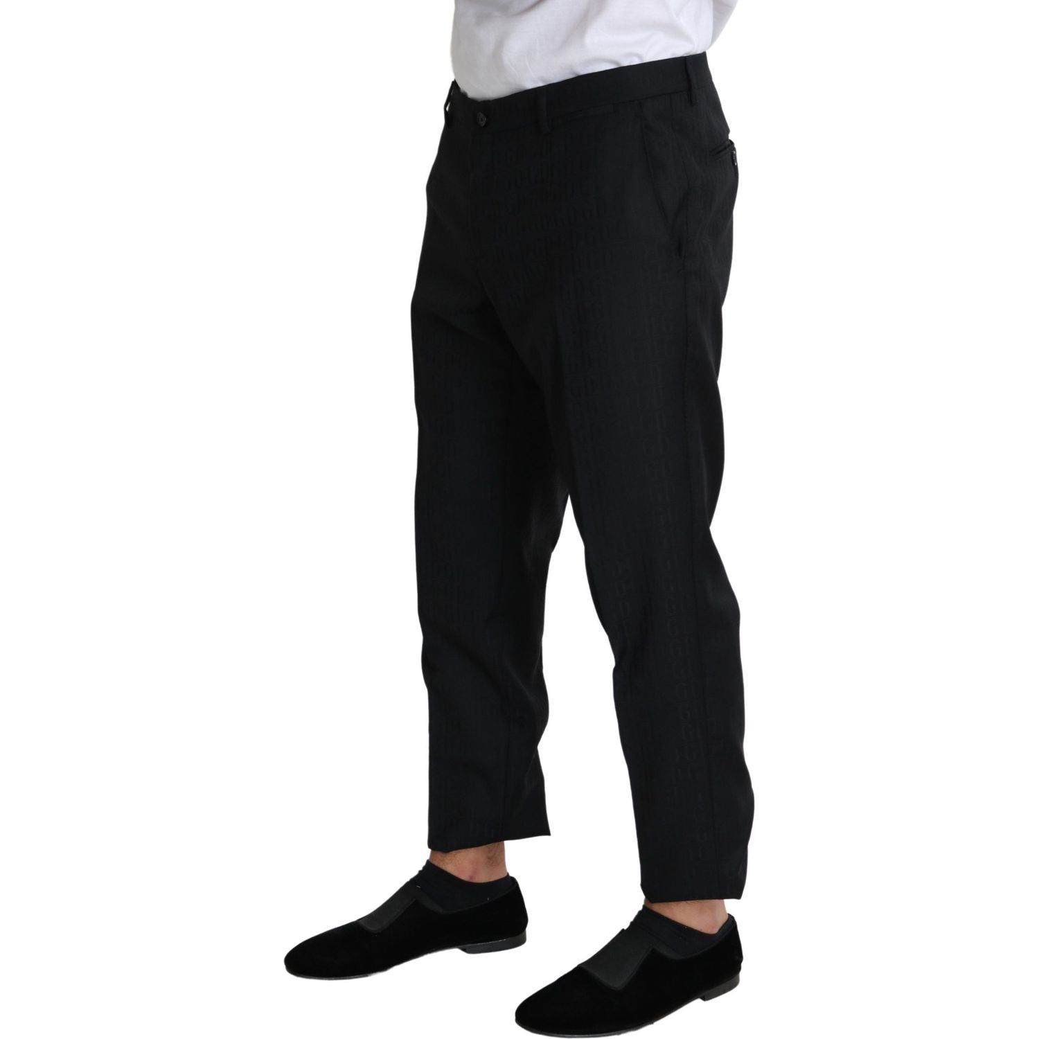 Dolce & Gabbana Black Wool Skinny Cropped Trouser Dress