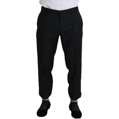 Dolce & Gabbana Black Wool Skinny Cropped Trouser Dress