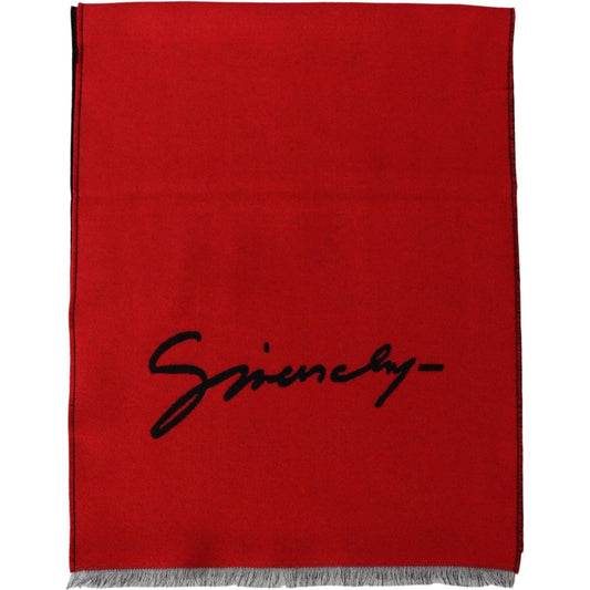 Givenchy Elegant Red Wool Blend Unisex Scarf Wool Wrap Shawl Scarf Givenchy