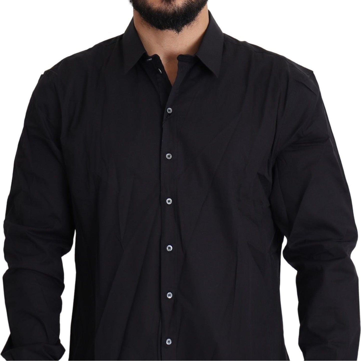 Dolce & Gabbana Elegant Slim Fit Black Dress Shirt Dolce & Gabbana