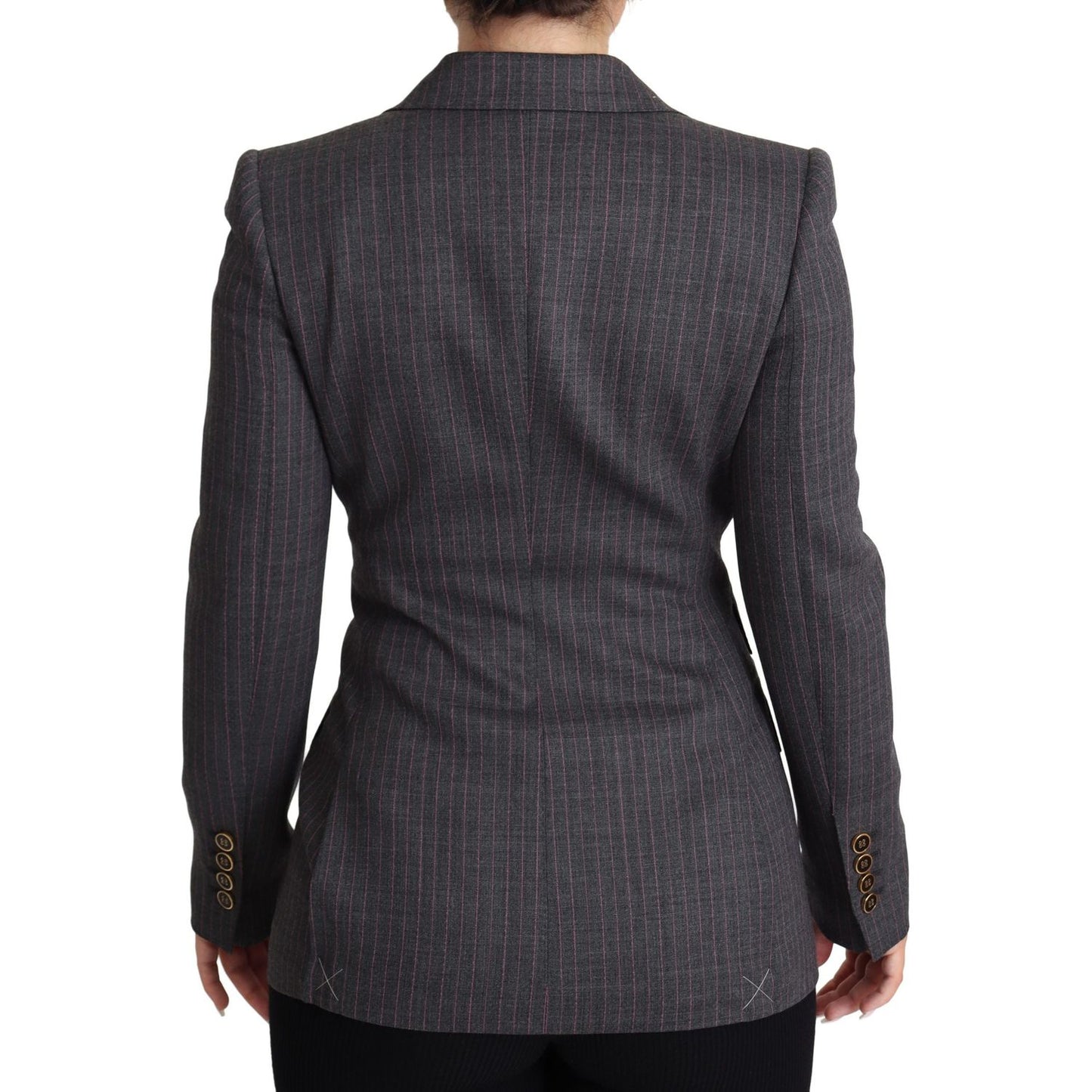Dolce & Gabbana Gray Single Breasted Fitted Blazer Wool Jacket Dolce & Gabbana