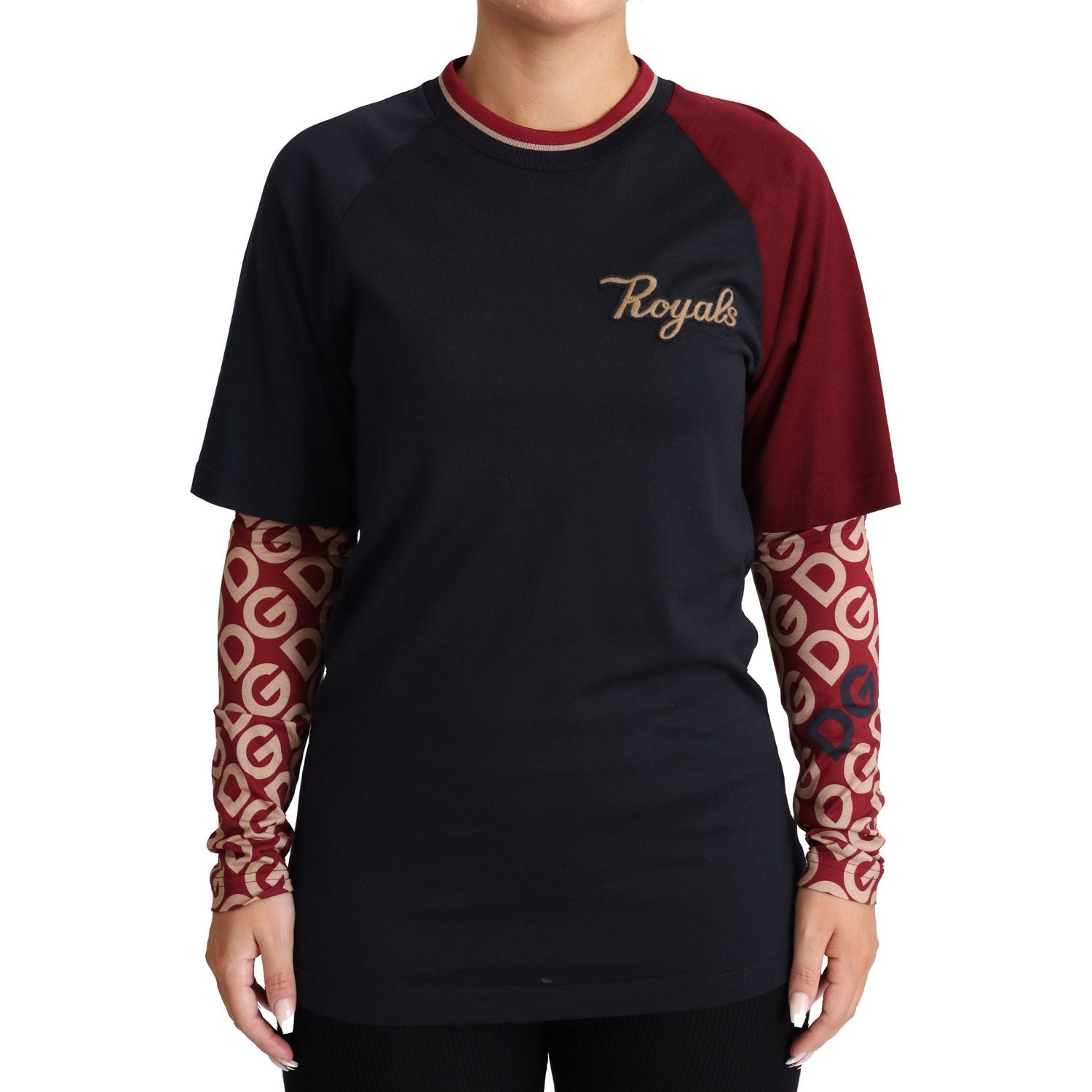 سترة Dolce &amp; Gabbana Royals القطنية متعددة الألوان ذات الرقبة المستديرة