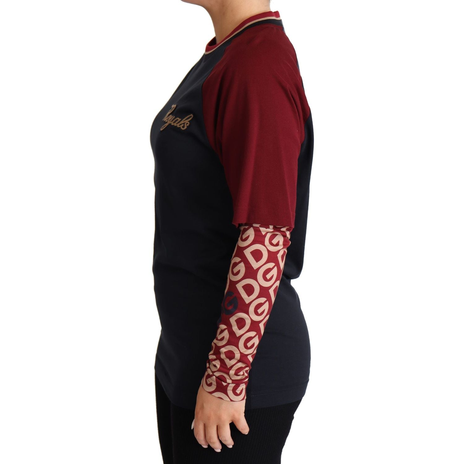 سترة Dolce &amp; Gabbana Royals القطنية متعددة الألوان ذات الرقبة المستديرة