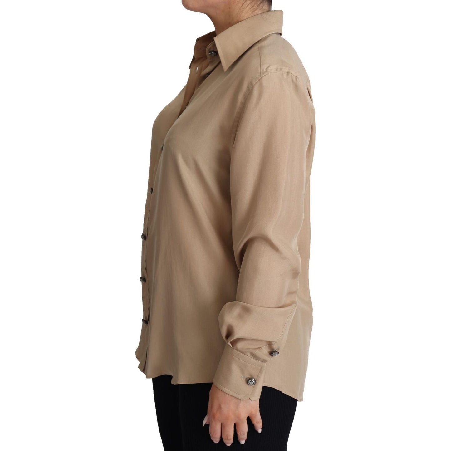 Dolce & Gabbana Elegant Beige Silk Shirt Dolce & Gabbana