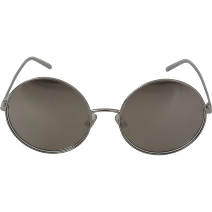 Dolce & Gabbana Silver Plated Round Gray Le nses Women Sunglasses Dolce & Gabbana