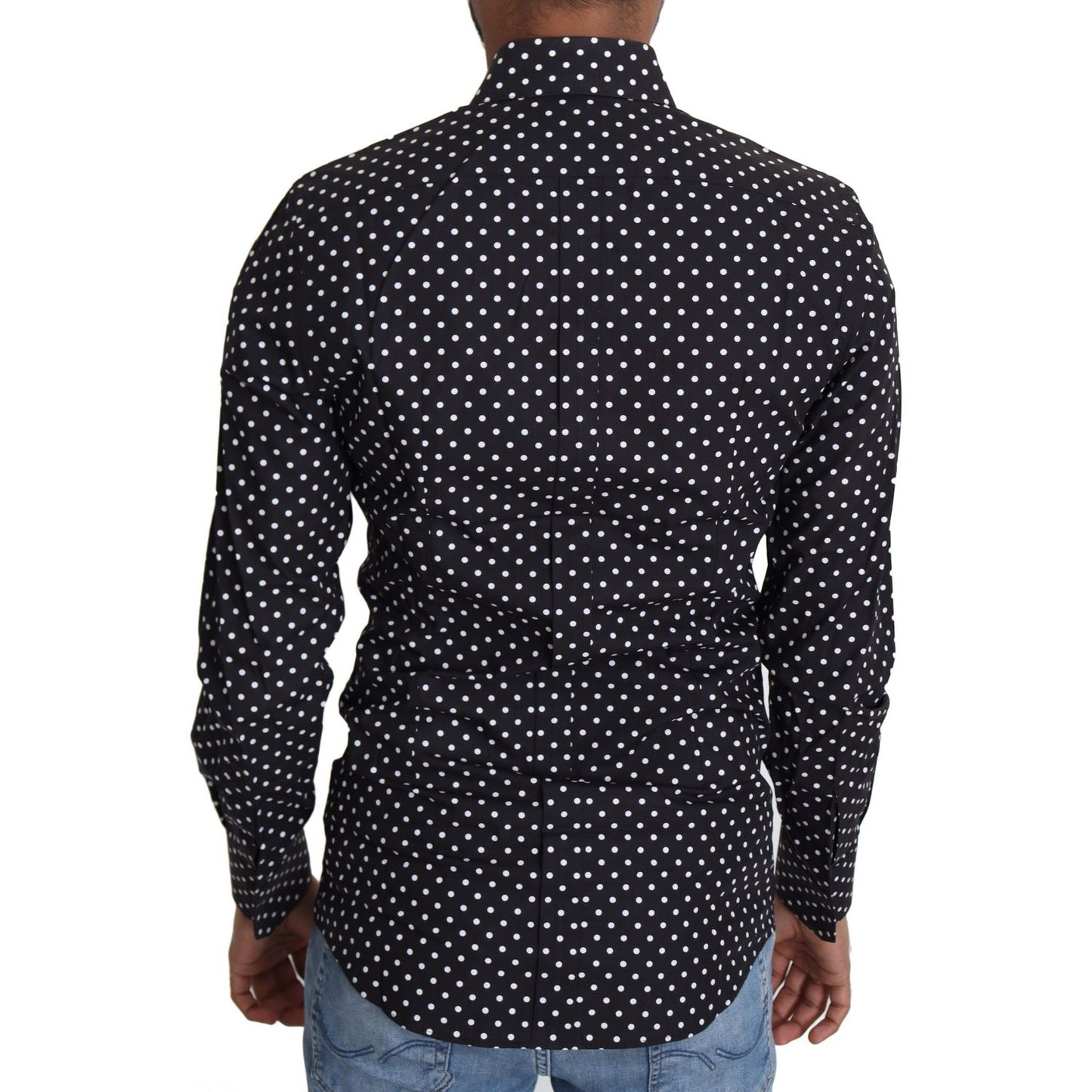 Dolce & Gabbana Elegant Polka Dot Men's Long Sleeve Shirt Dolce & Gabbana