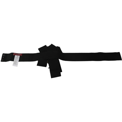 Dolce & Gabbana Black Crystal Brooch Wide Wai SATORIA Belt