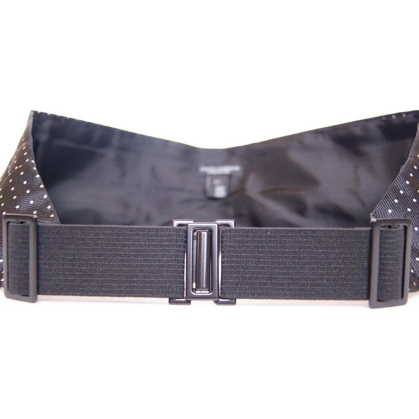 Dolce & Gabbana Elegant Black Silk Polka Dot Cummerbund Dolce & Gabbana