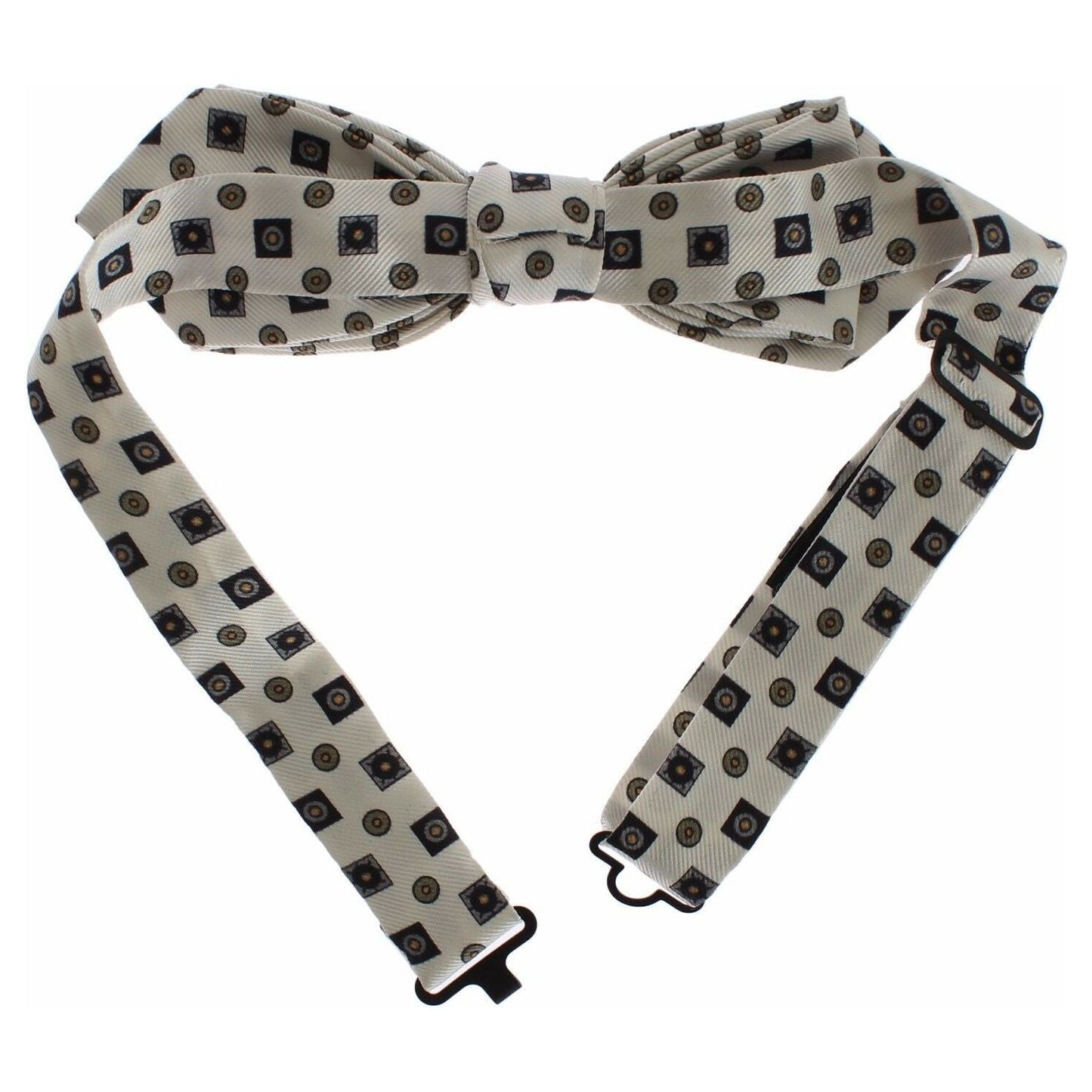 Dolce & Gabbana White Silk Bowtie Leather Men Belt Gift Box Dolce & Gabbana