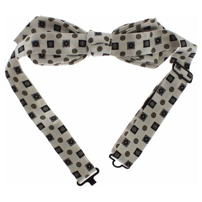 Dolce & Gabbana White Silk Bowtie Leather Men Belt Gift Box Dolce & Gabbana