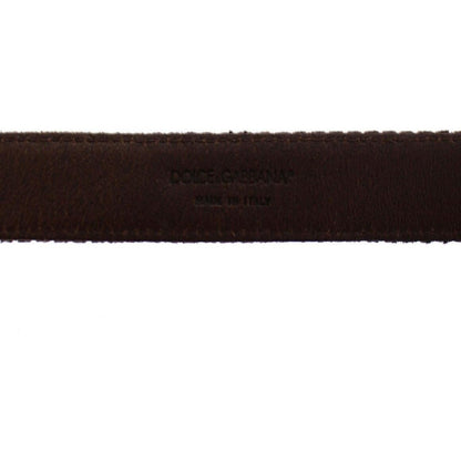 Dolce & Gabbana Brown Leather Logo Cintura Gürtel Belt Dolce & Gabbana
