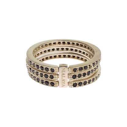 Nialaya Black CZ 925 Sterling Silver Womens Ring Nialaya