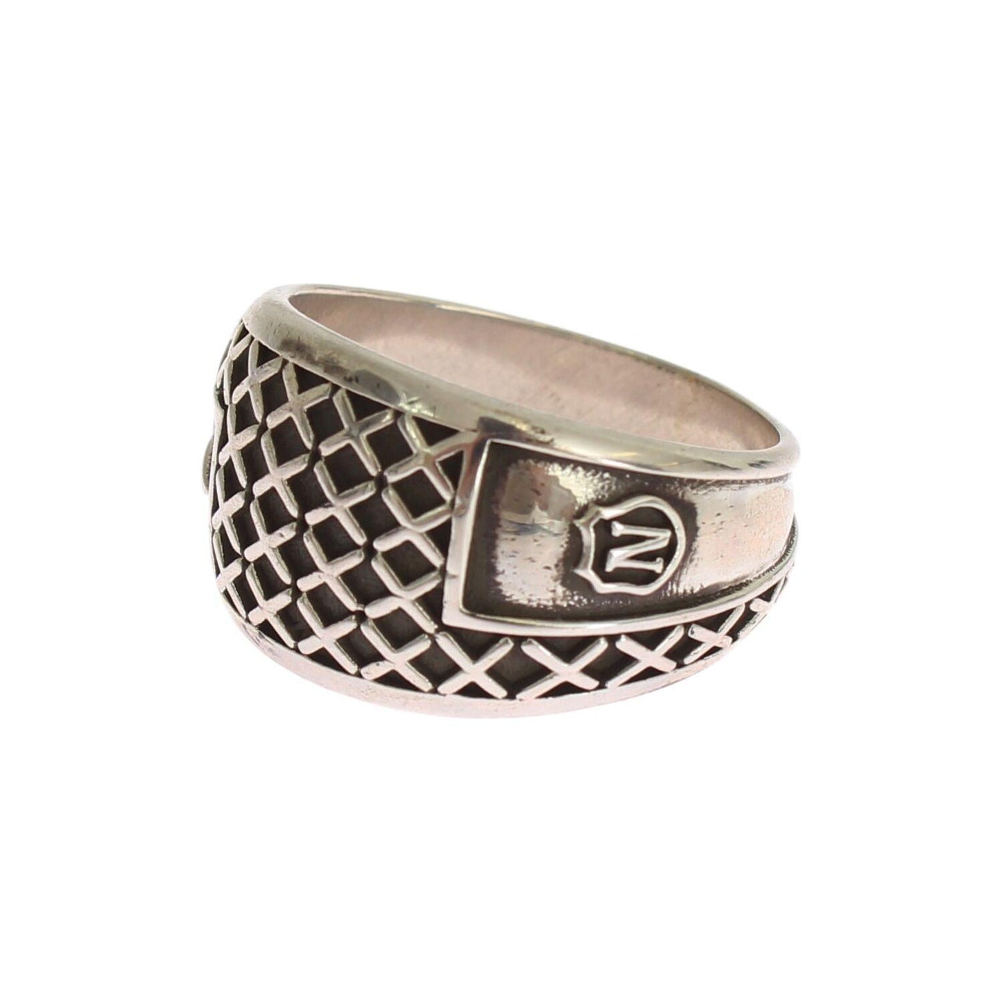 Nialaya Elegant Silver Band with Black Accents Ring Nialaya