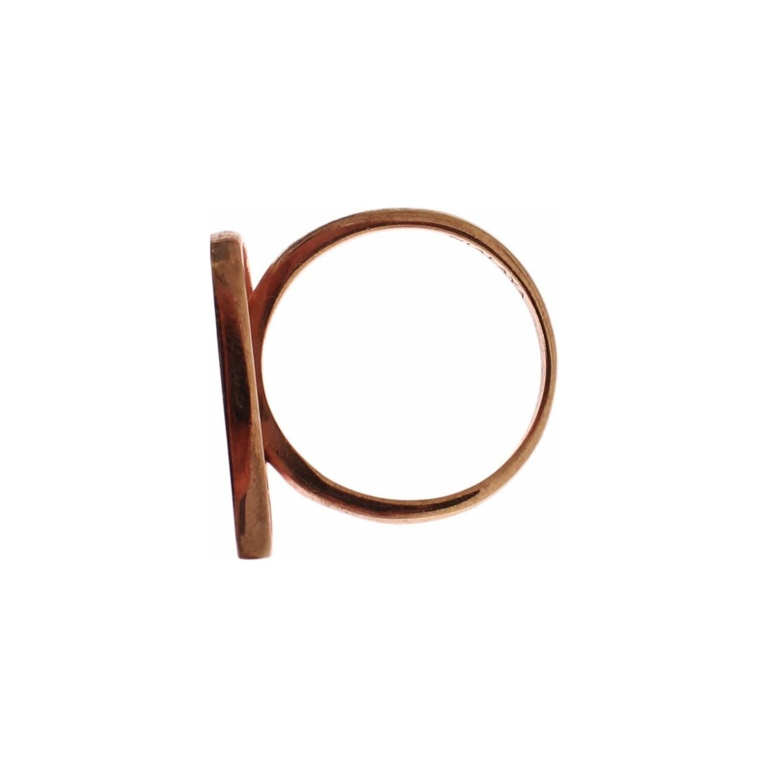 优雅粉红金 CZ 水晶戒指