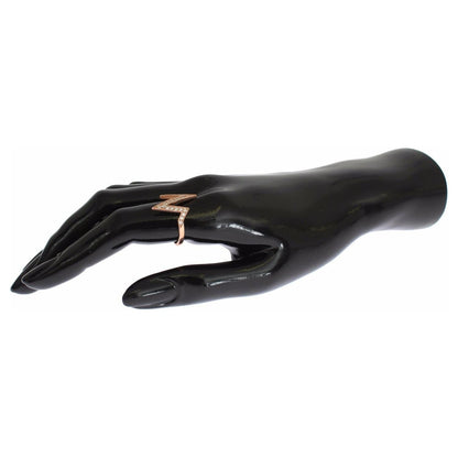 Nialaya Pink Gold 925 Silver Womens Clear Ring Nialaya