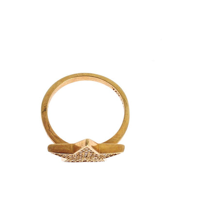 Nialaya Star Gold 925 Silver Womens Clear Ring Nialaya
