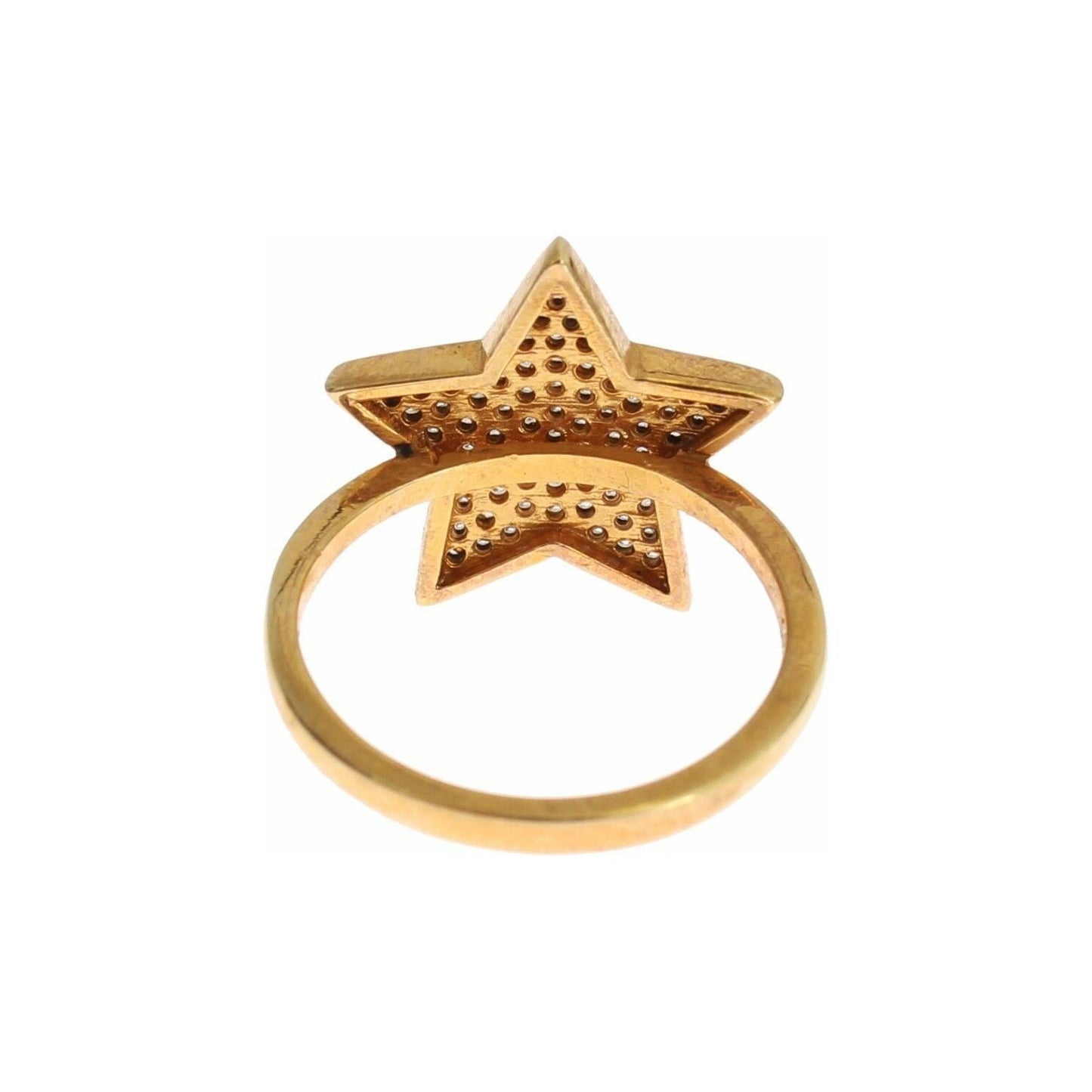 Nialaya Star Gold 925 Silver Womens Clear Ring Nialaya