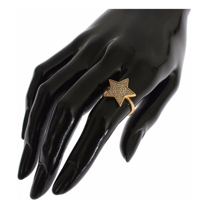 Nialaya Star Gold 925 Silver Womens Clear Ring Nialaya