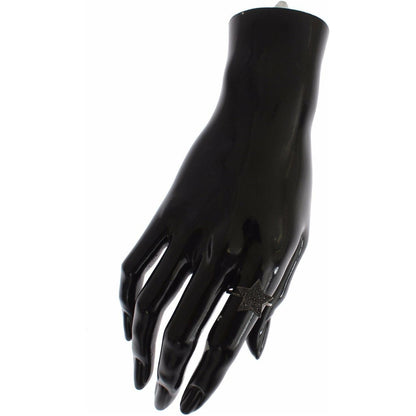 Nialaya Black CZ Star 925 Silver Womens Ring Nialaya