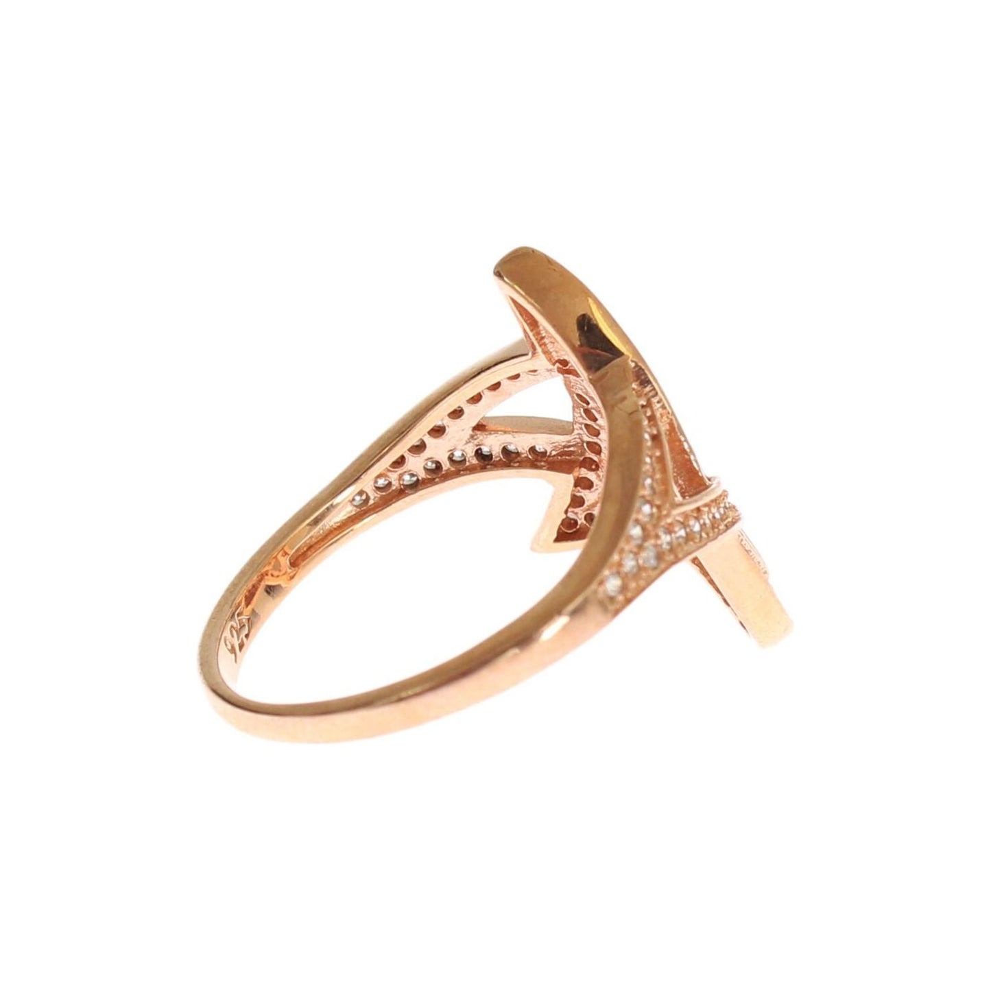 Nialaya Womens Clear CZ Gold 925 Silver Ring Nialaya