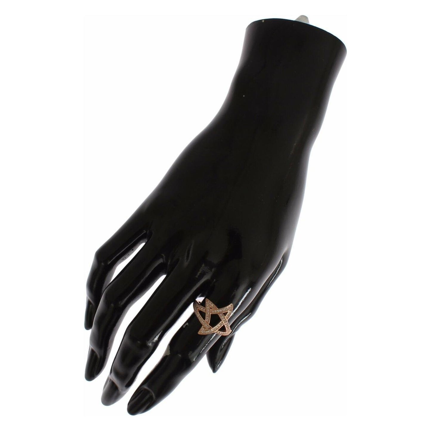 Nialaya Womens Clear CZ Gold 925 Silver Ring Nialaya