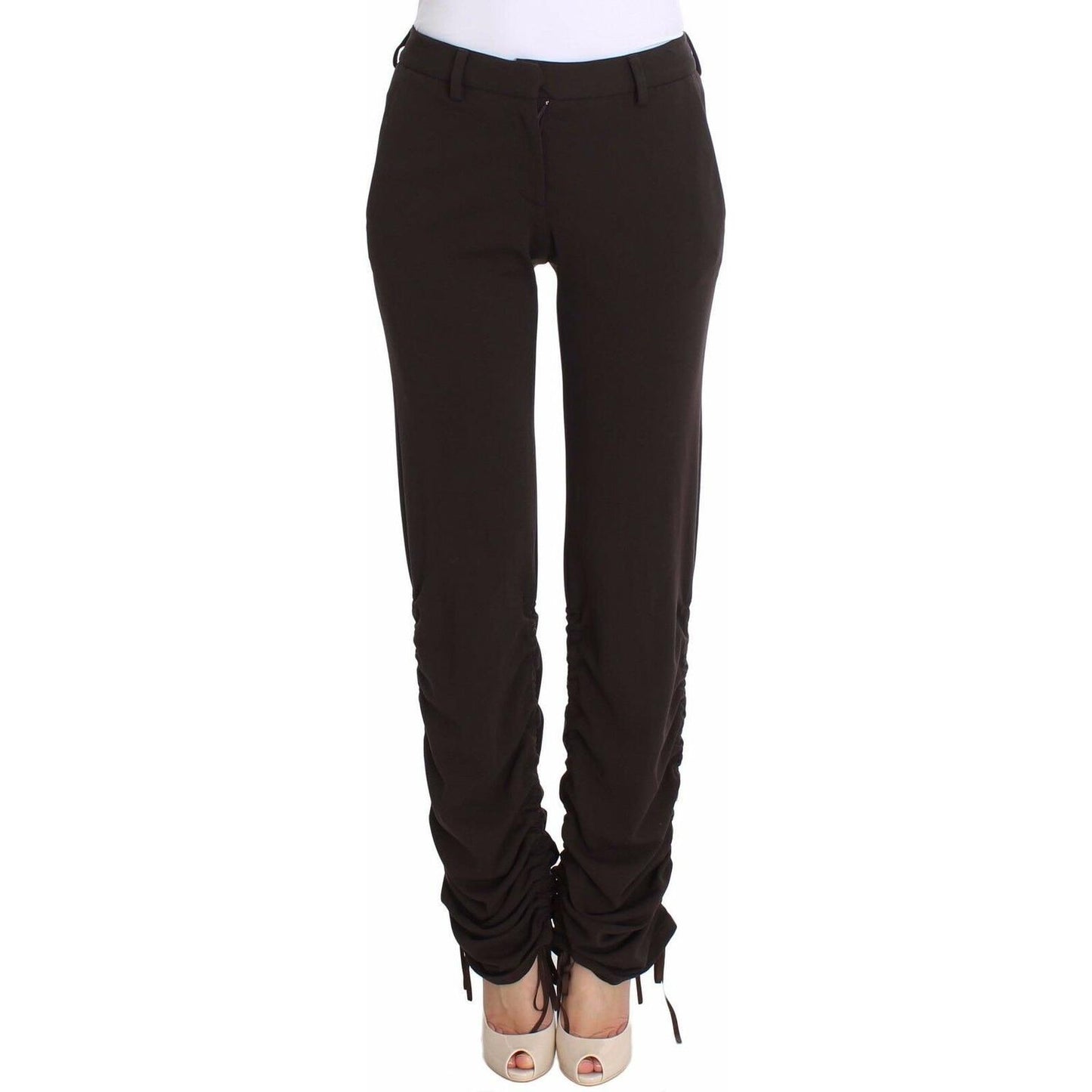 Ermanno Scervino Brown Stretch Casual Trousers Pants
