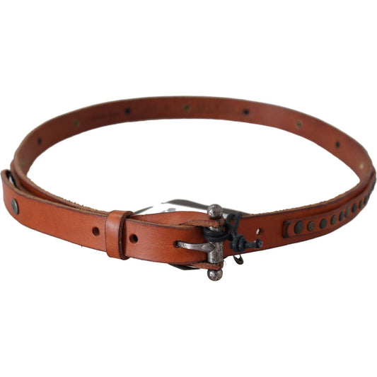 Scervino Street Elegant Leather Waist Belt in Brown Belt Scervino Street