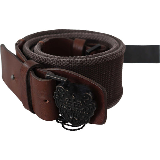 Ermanno Scervino Dark Brown Leather Wide Buckle Waist Belt Ermanno Scervino