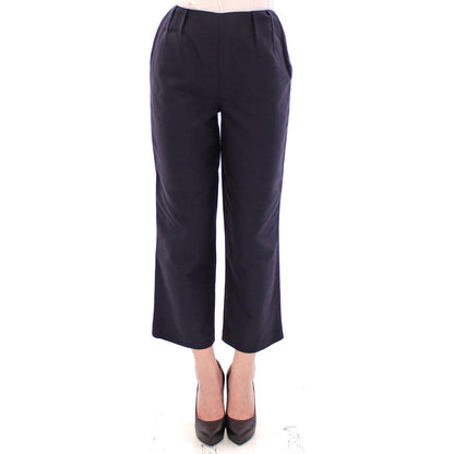 Andrea Incontri Blue Cropped Cotton Pants Andrea Incontri