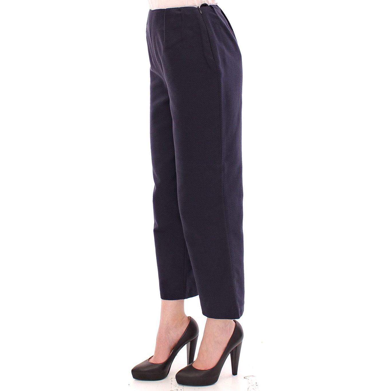 Andrea Incontri Blue Cropped Cotton Pants Andrea Incontri