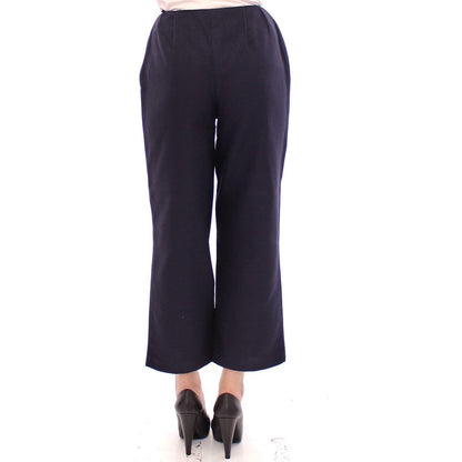 Andrea Incontri Blue Cropped Cotton Pants Andrea Incontri