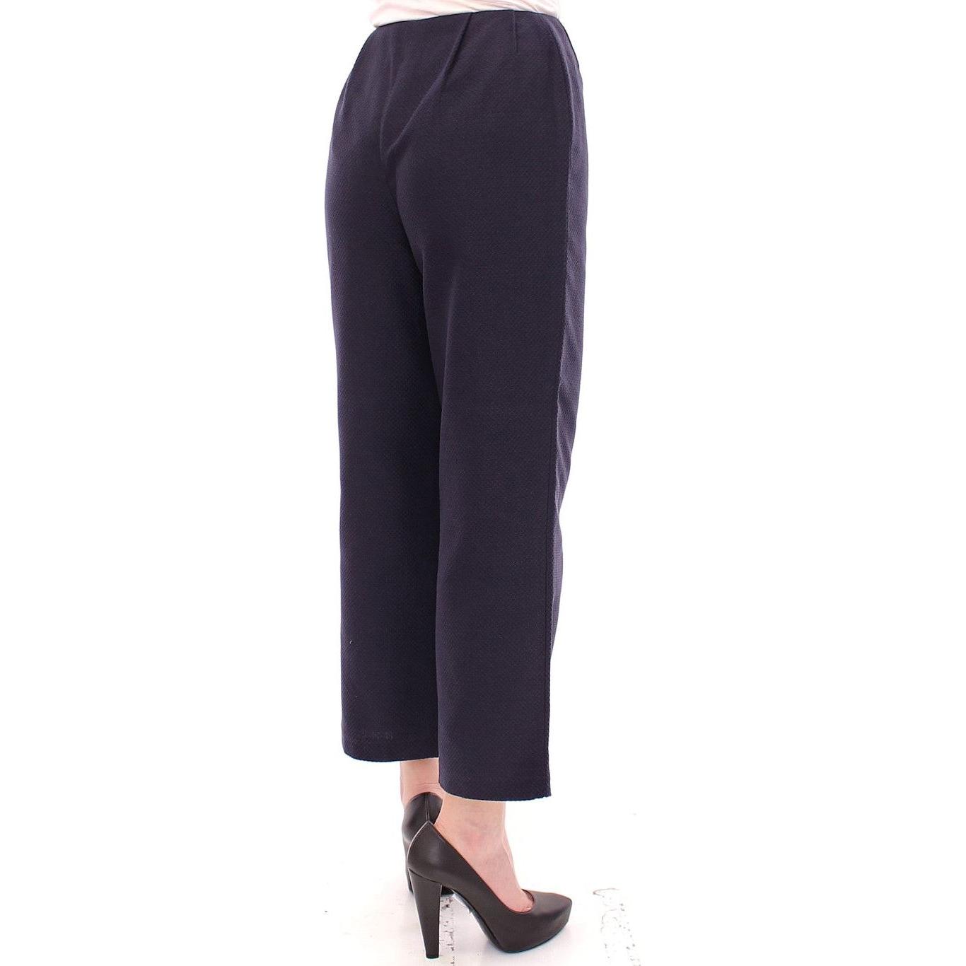Andrea Incontri Blue Cropped Cotton Pants Andrea Incontri
