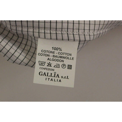 Andrea Incontri White Cotton Checkered Stretch Skirt Andrea Incontri