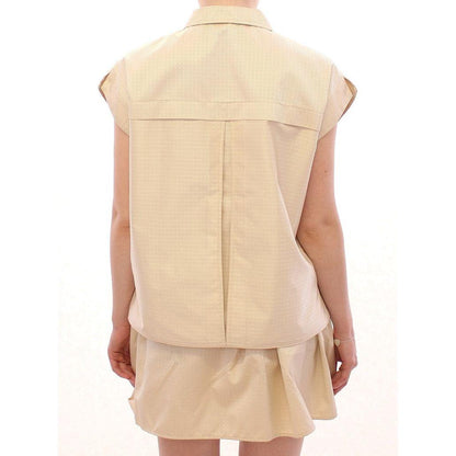 Andrea Incontri Beige Sleeveless Blouse Top Andrea Incontri