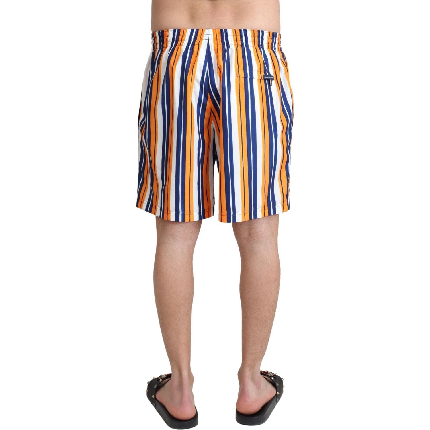 Dolce & Gabbana Multicolor Striped Beachwear Swimshorts