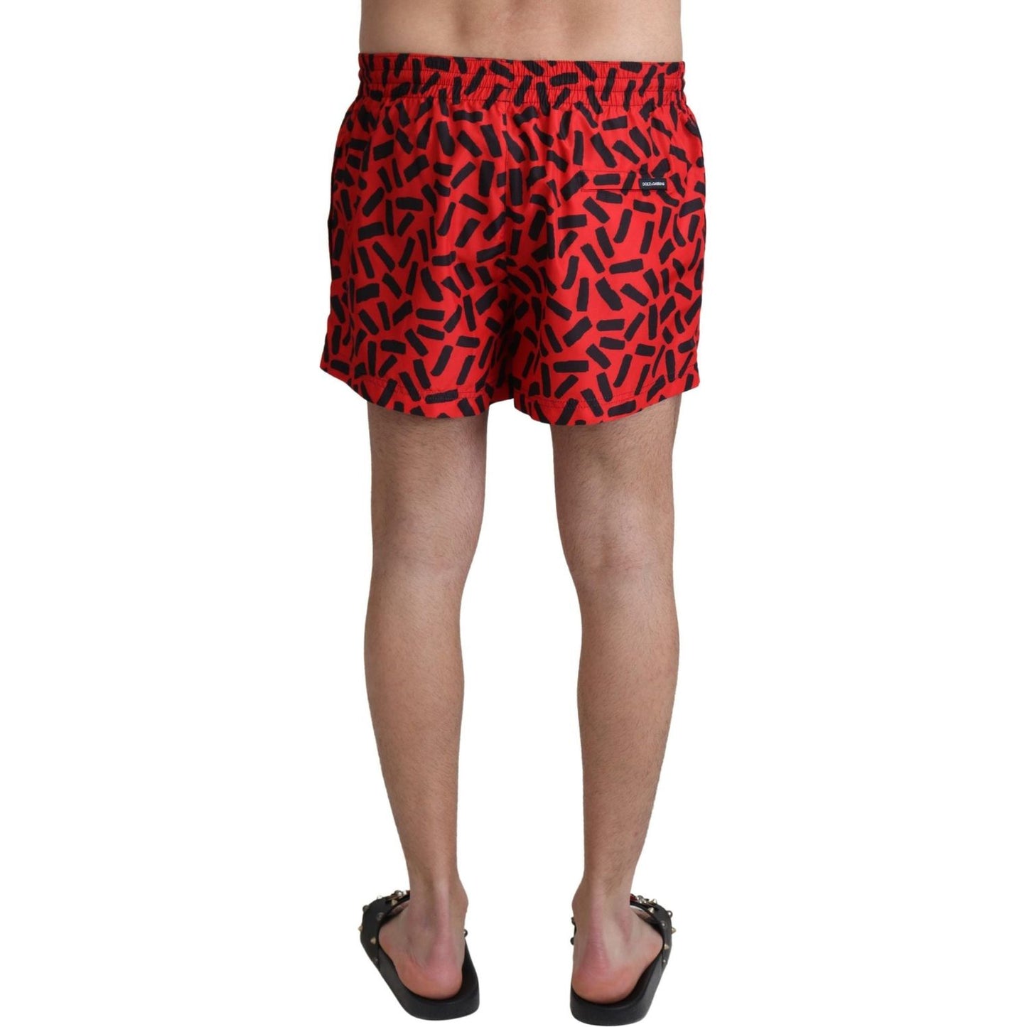 Dolce & Gabbana Radiant Red Drawstring Swim Trunks Dolce & Gabbana