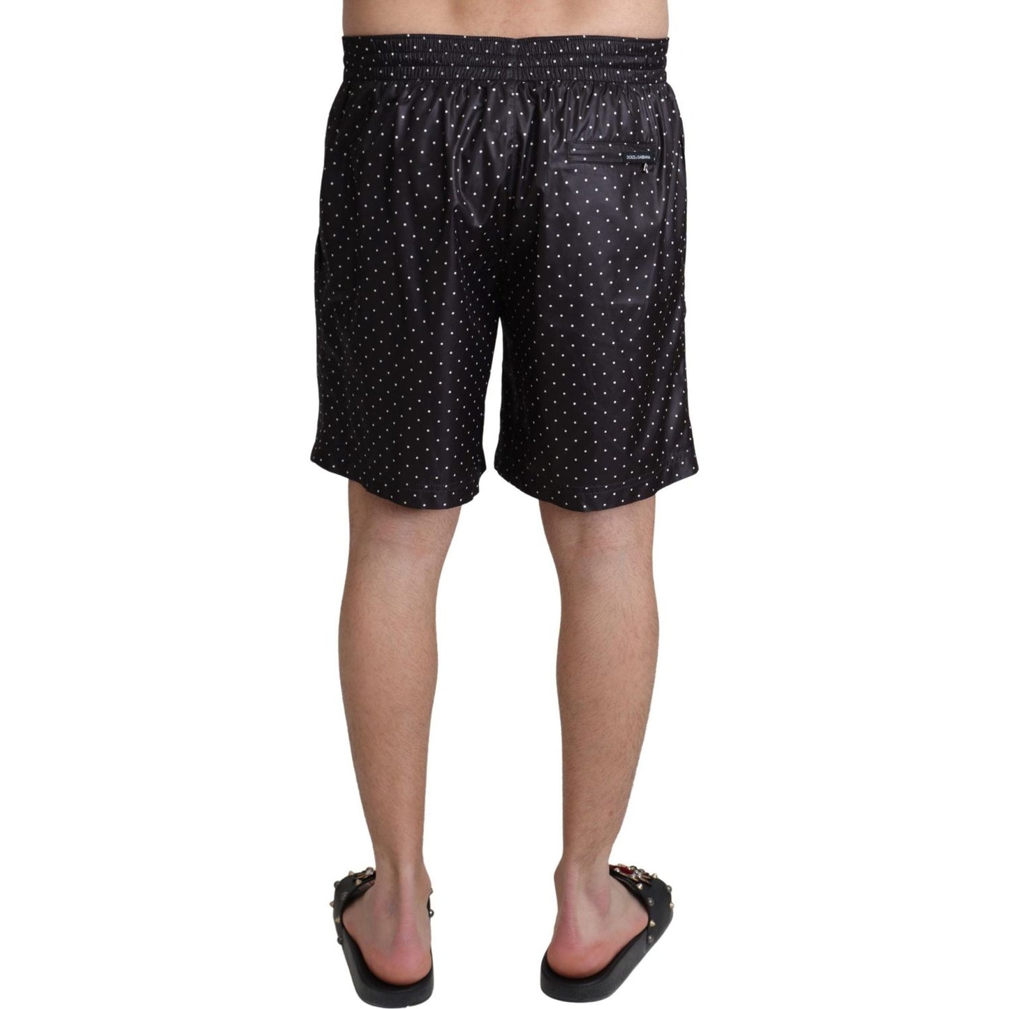 Dolce & Gabbana Chic Black Polka Dot Men's Swim Trunks Dolce & Gabbana