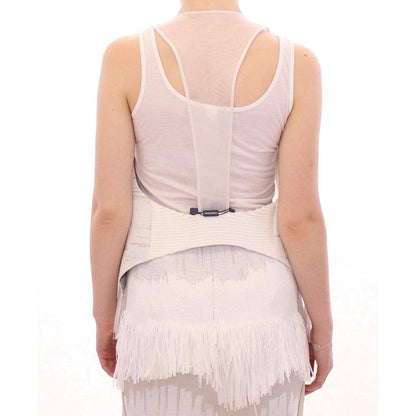 Arzu Kaprol White Lashes Open Back Vest Jacket Arzu Kaprol