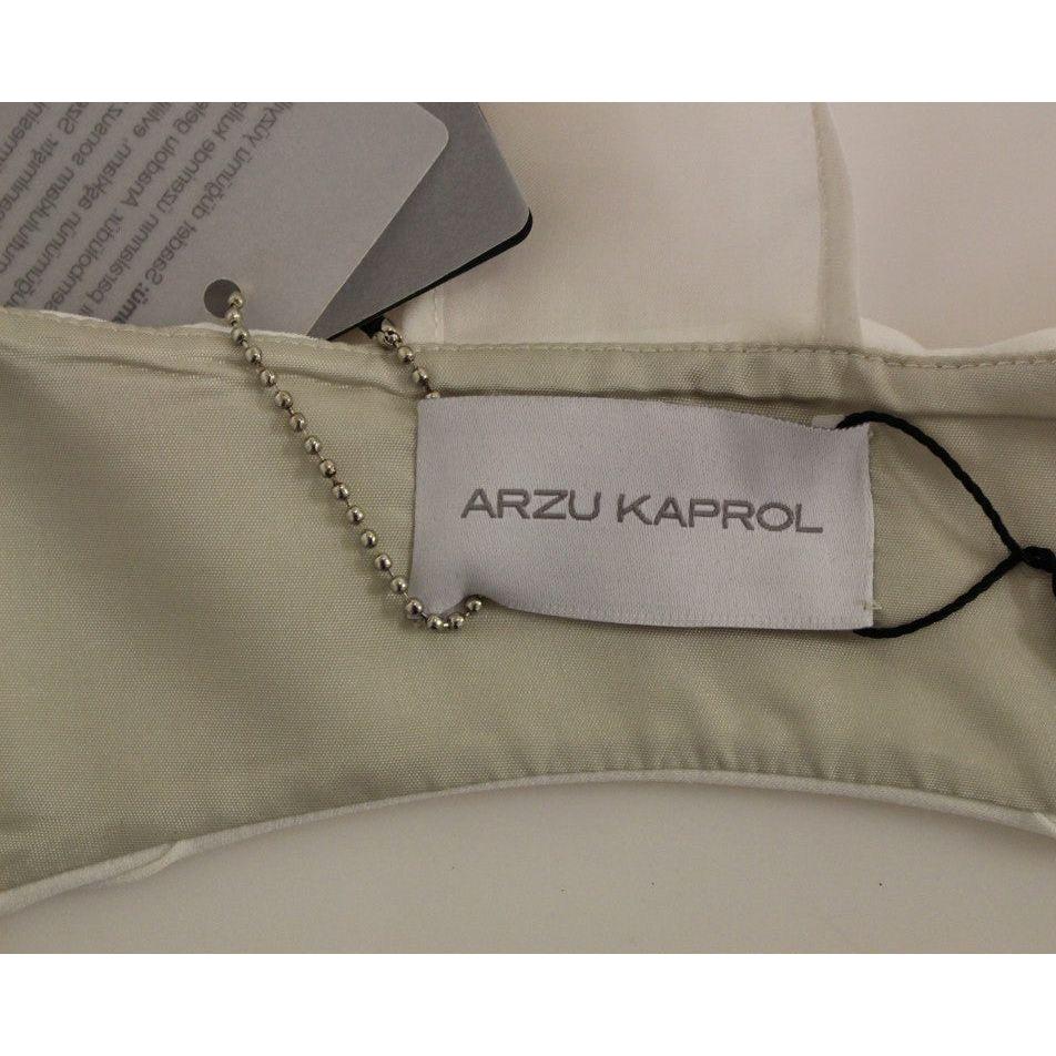 Arzu Kaprol White Lashes Open Back Vest Jacket Arzu Kaprol