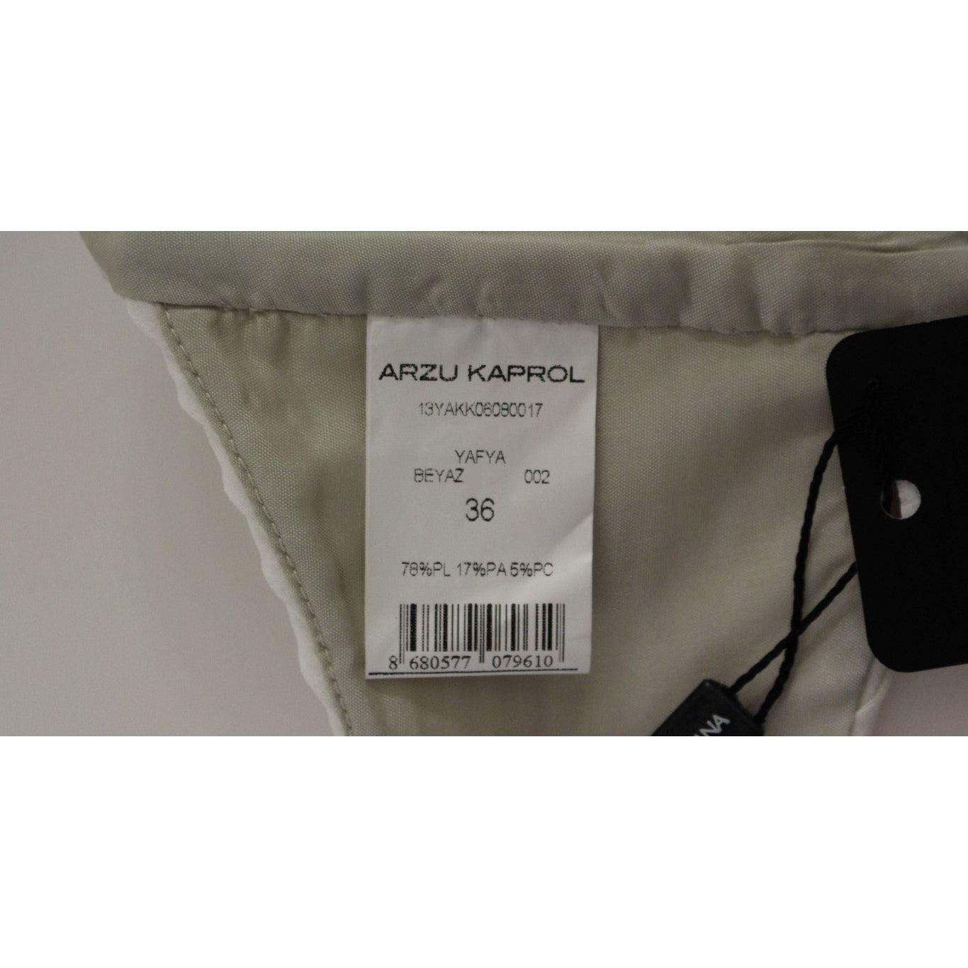 Arzu Kaprol White Lashes Open Back Vest Jacket Arzu Kaprol