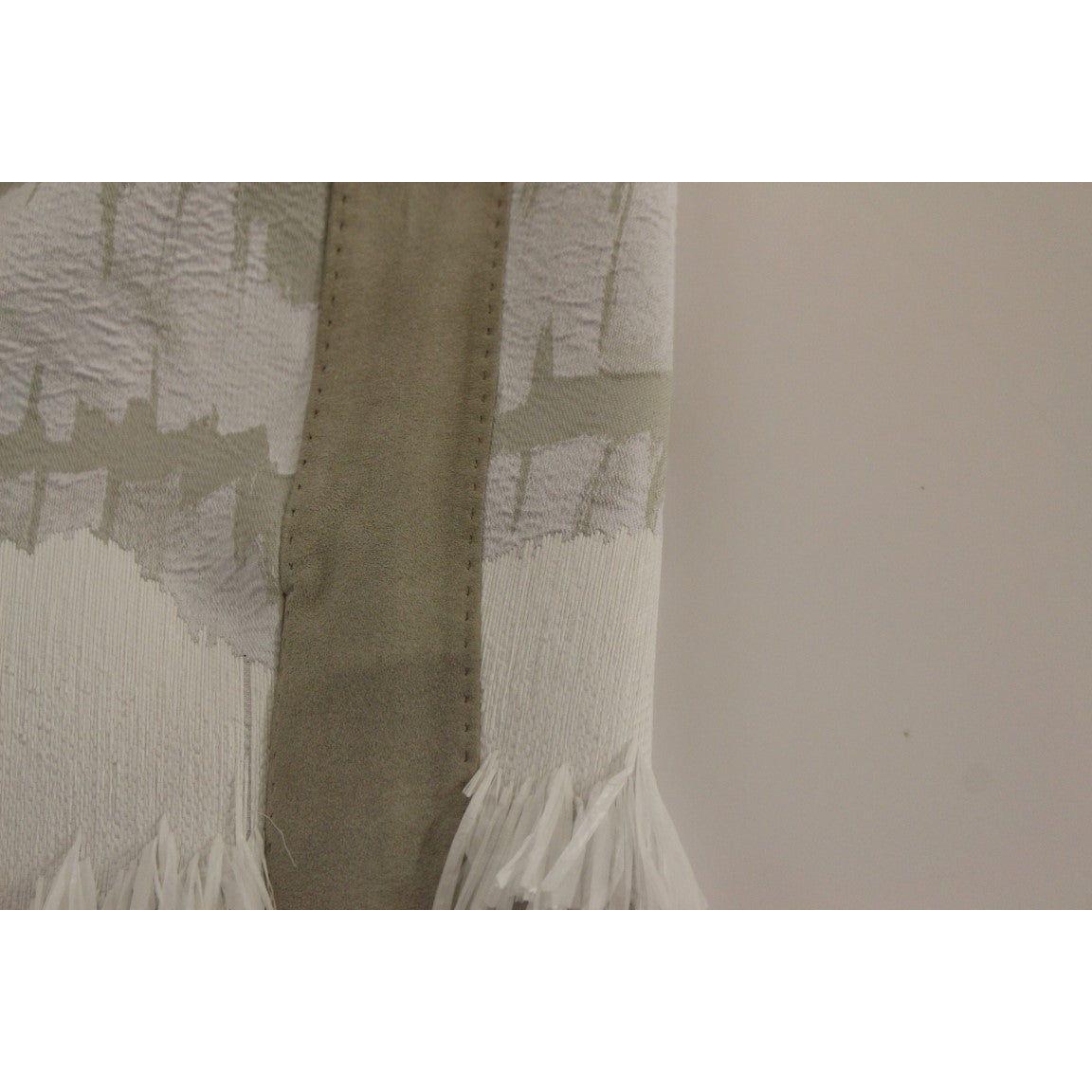 Arzu Kaprol White Acrylic Straight Pencil Skirt Arzu Kaprol