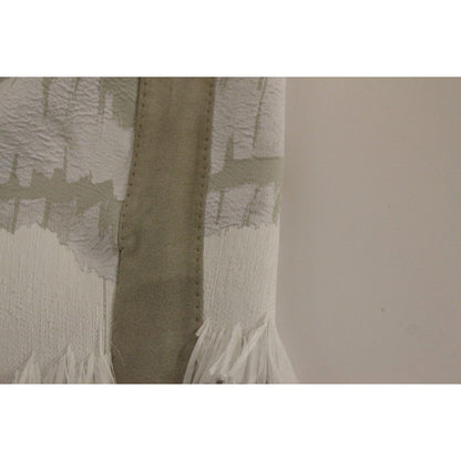 Arzu Kaprol White Acrylic Straight Pencil Skirt Arzu Kaprol