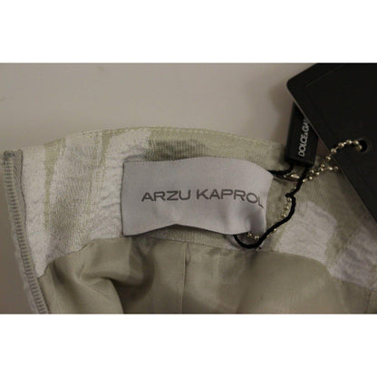 Arzu Kaprol White Acrylic Straight Pencil Skirt Arzu Kaprol