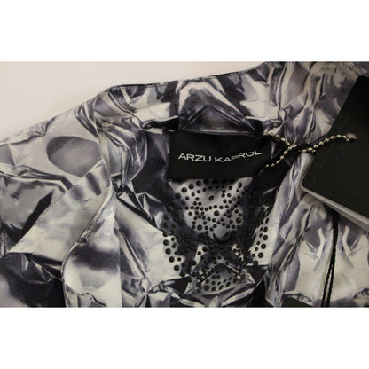 Arzu Kaprol Gray Blue Silk Sleeveless Top Shirt Blouse Arzu Kaprol