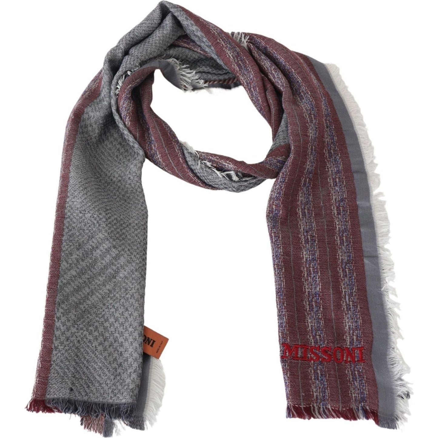 Missoni Multicolor Wool Striped Unisex Neck Wrap Shawl Scarf Missoni