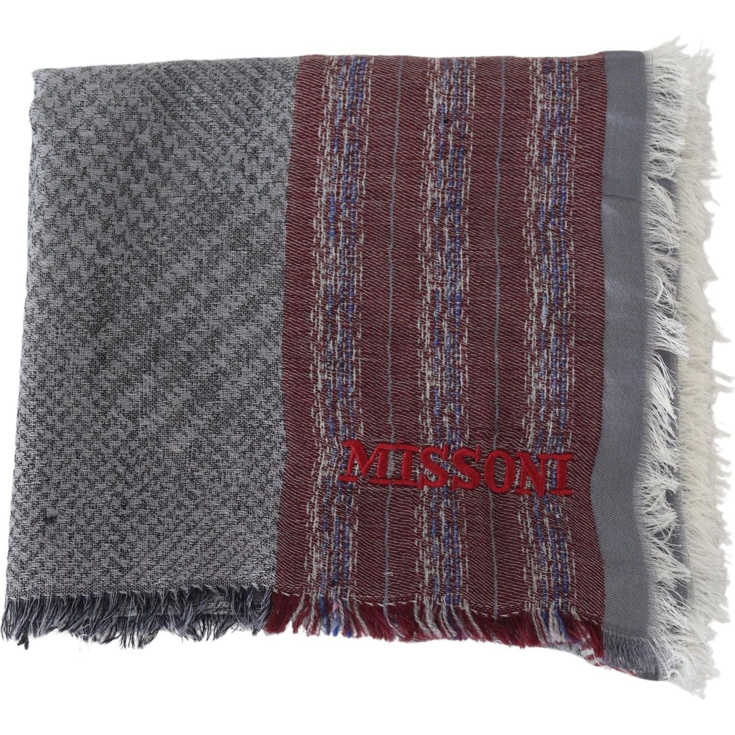 Missoni Multicolor Wool Striped Unisex Neck Wrap Shawl Scarf Missoni