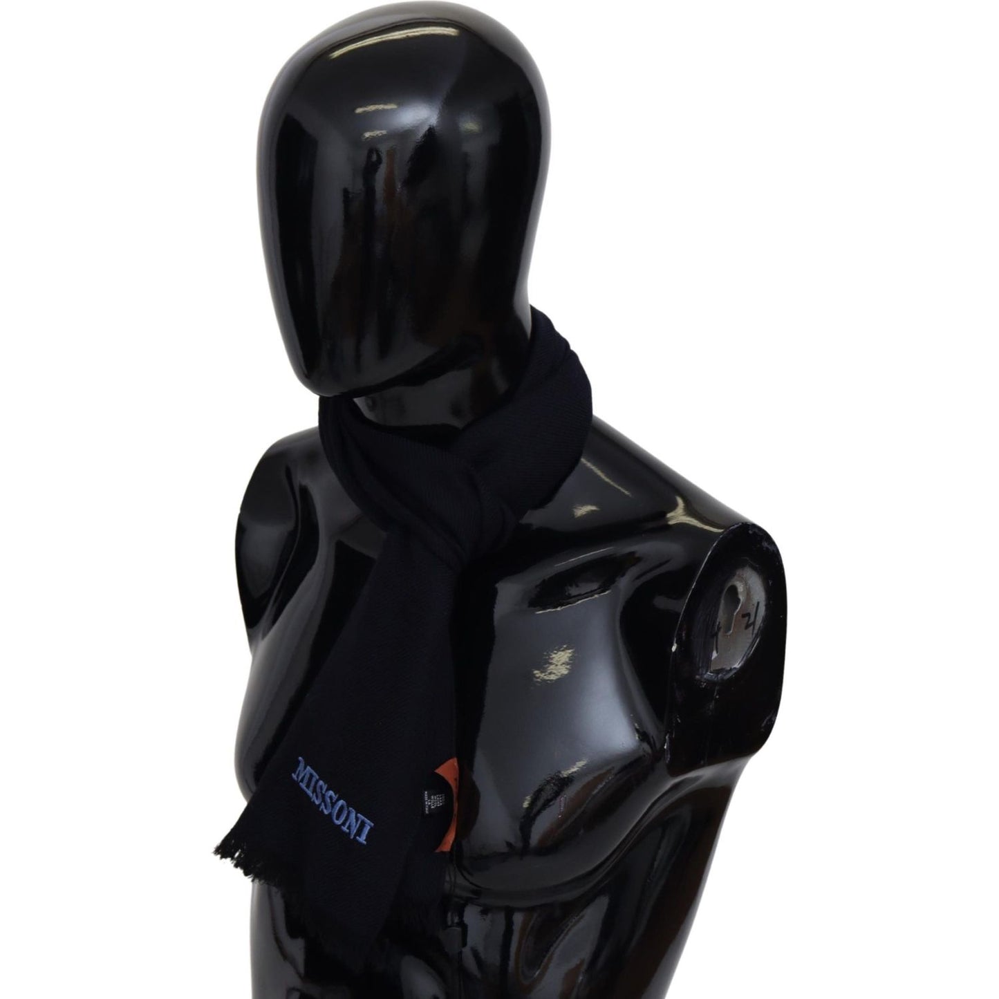 Missoni Black 100% Wool Knit Unisex Neck Wrap Shawl Scarf Missoni