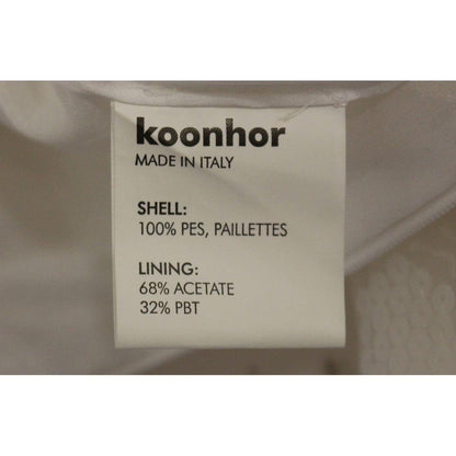 Koonhor White Sequined Straight Pencil Skirt Koonhor