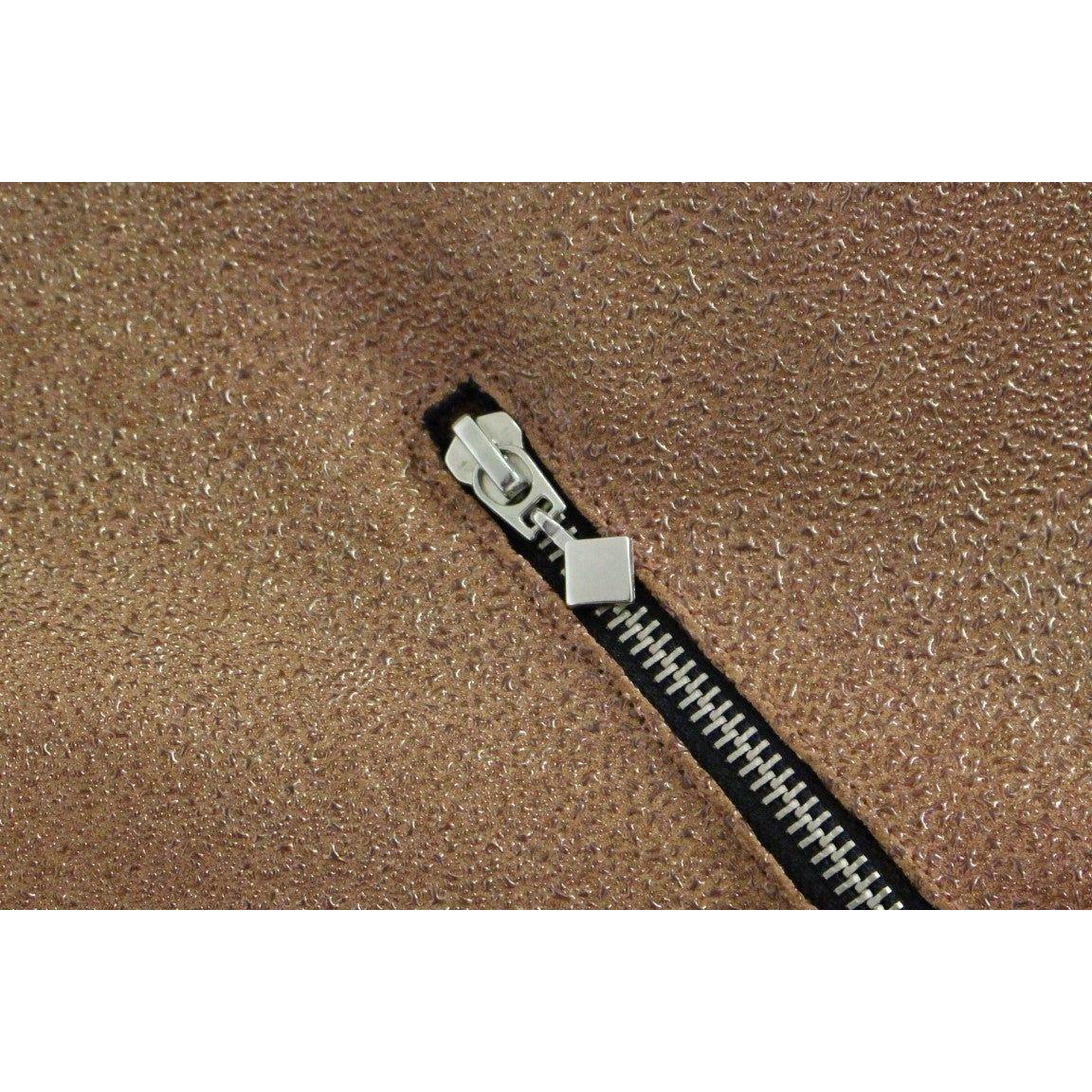 La Maison du Couturier Brown Leather Jacket Vest La Maison du Couturier