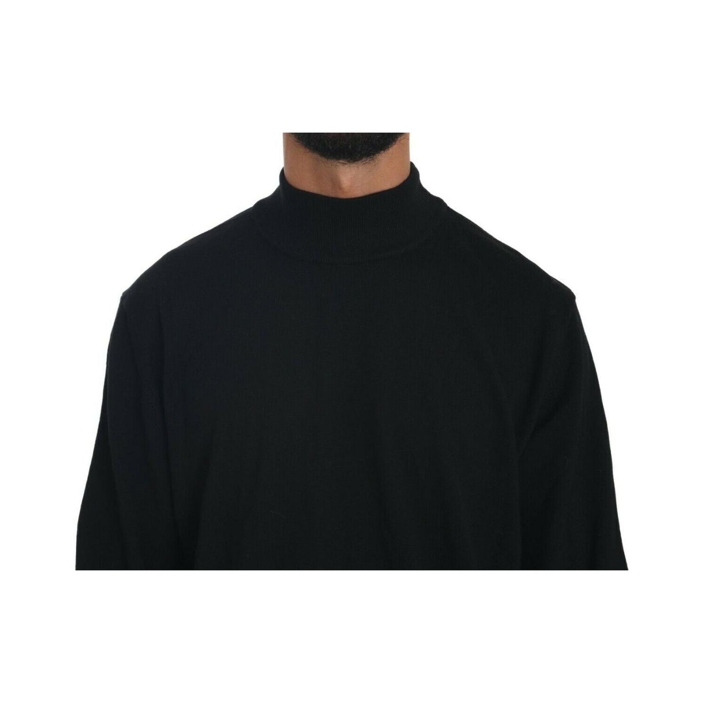 MILA SCHÖN Black Turtle Neck Pullover Top Virgin Wool Sweater